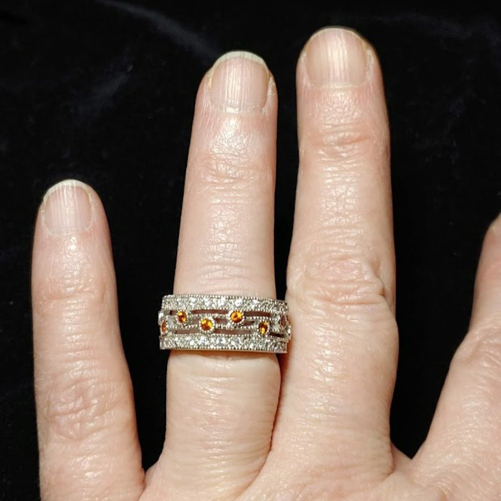 Sterling Silver Simulated Sapphire Ring